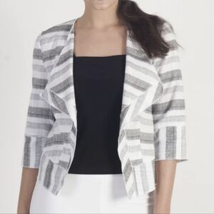Betty Barclay women's textured stripes open front jacket size 10